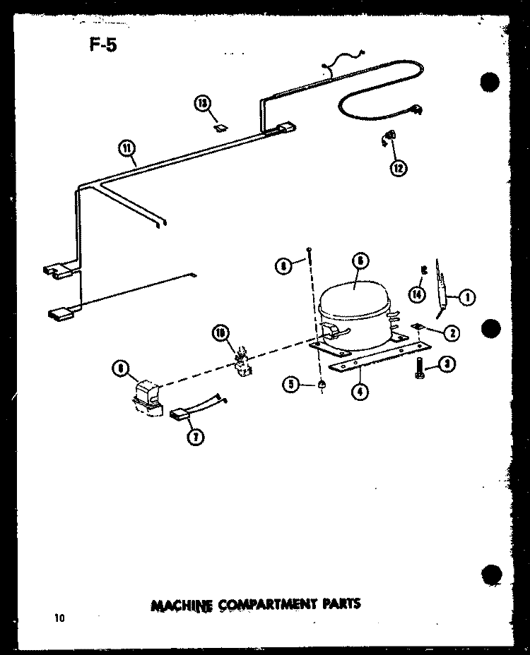 MACHINE COMPARTMENT PARTS Diagram and Parts List for CD-10B P6033092W Amana Freezer