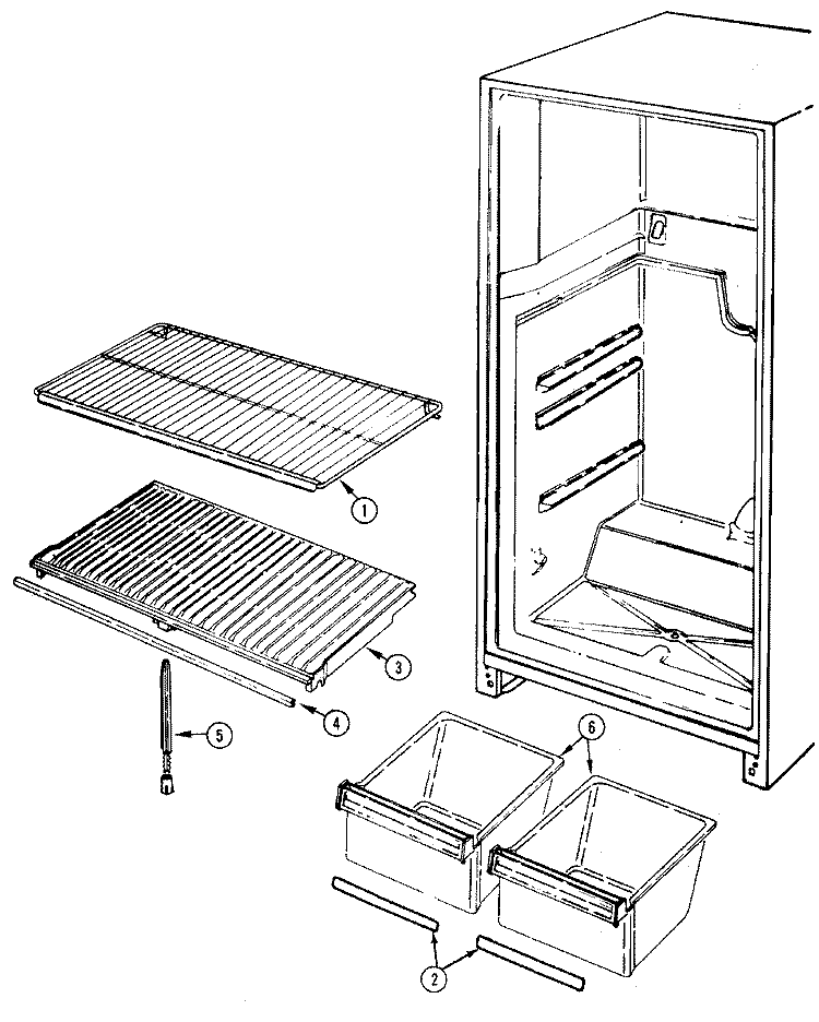 SHELVES & ACCESSORIES Diagram and Parts List for NT153NA  Maytag Refrigerator