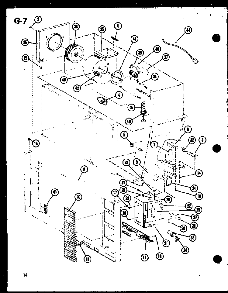 Blower/capacitor/wiring Diagram and Parts List for MVH-9T P75409-1M Amana Microwave