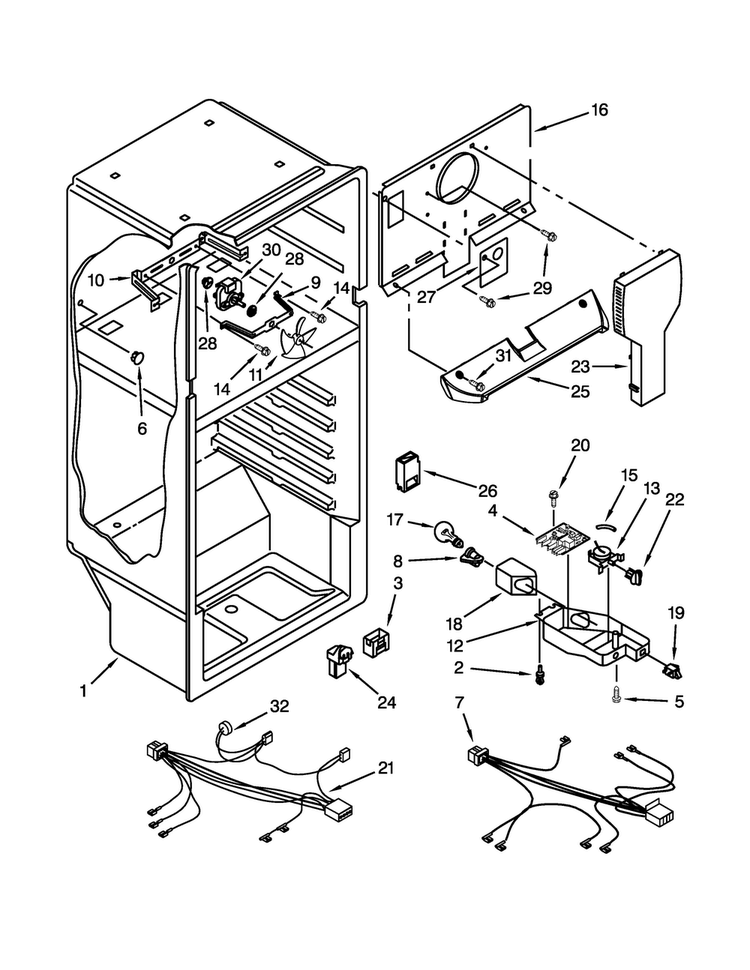 Liner Parts Diagram and Parts List for A8TXNGFBW01  Amana Refrigerator