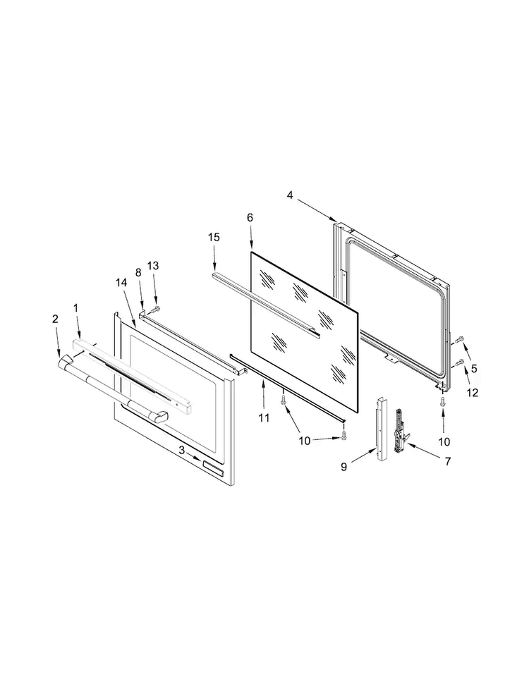 Door Parts Diagram and Parts List for JIS1450DP0  Jenn-Air Range
