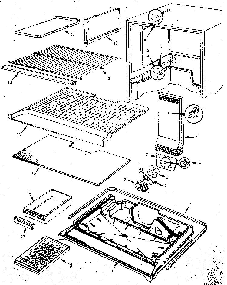 Refrigerator Freezer Compartment Diagram and Parts List for JRTI234B M8C05A Jenn-Air Refrigerator