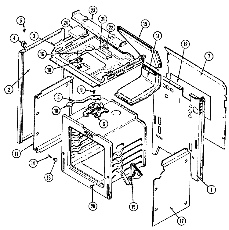 BODY Diagram and Parts List for CRGA600AAL  Admiral Range
