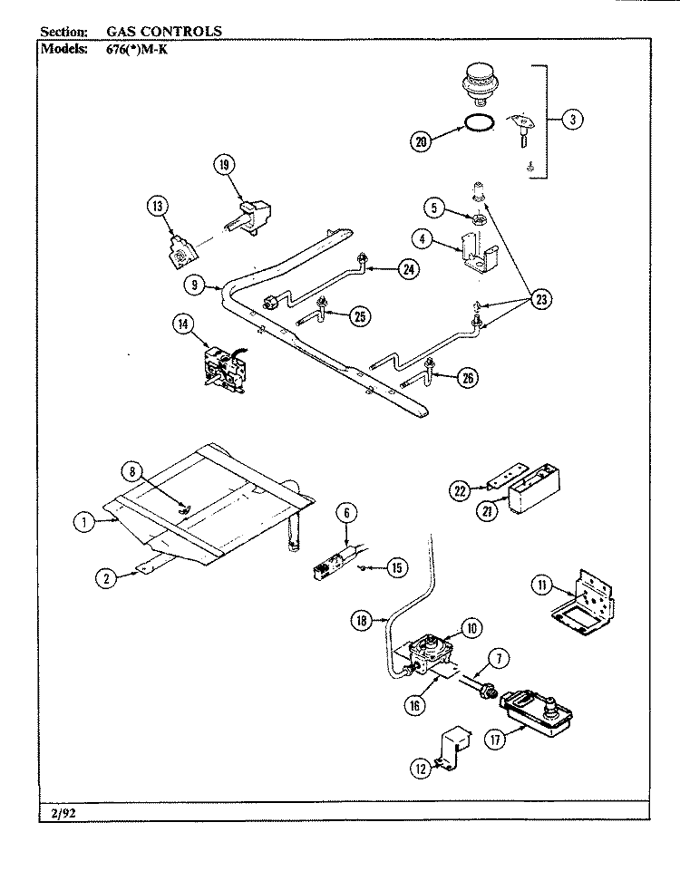 OVEN Diagram and Parts List for 676WM-KSVW  Admiral Range