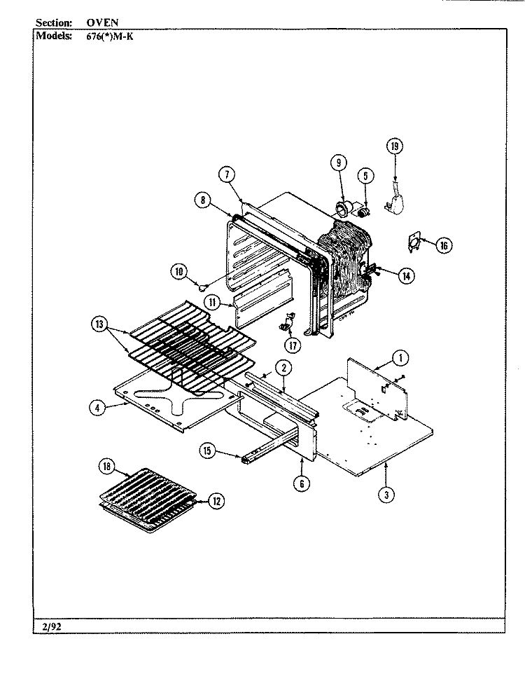 CONTROL SYSTEM Diagram and Parts List for 676WM-KSVW  Admiral Range