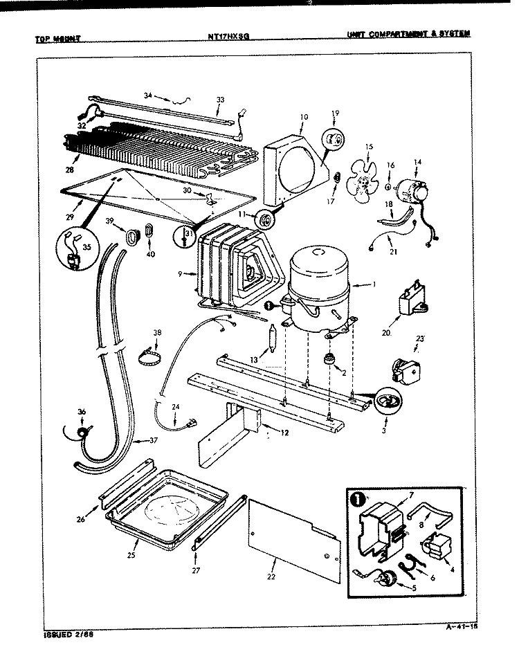 UNIT COMPARTMENT & SYSTEM Diagram and Parts List for NT17HX3GLH 8D55B International Refrigerator