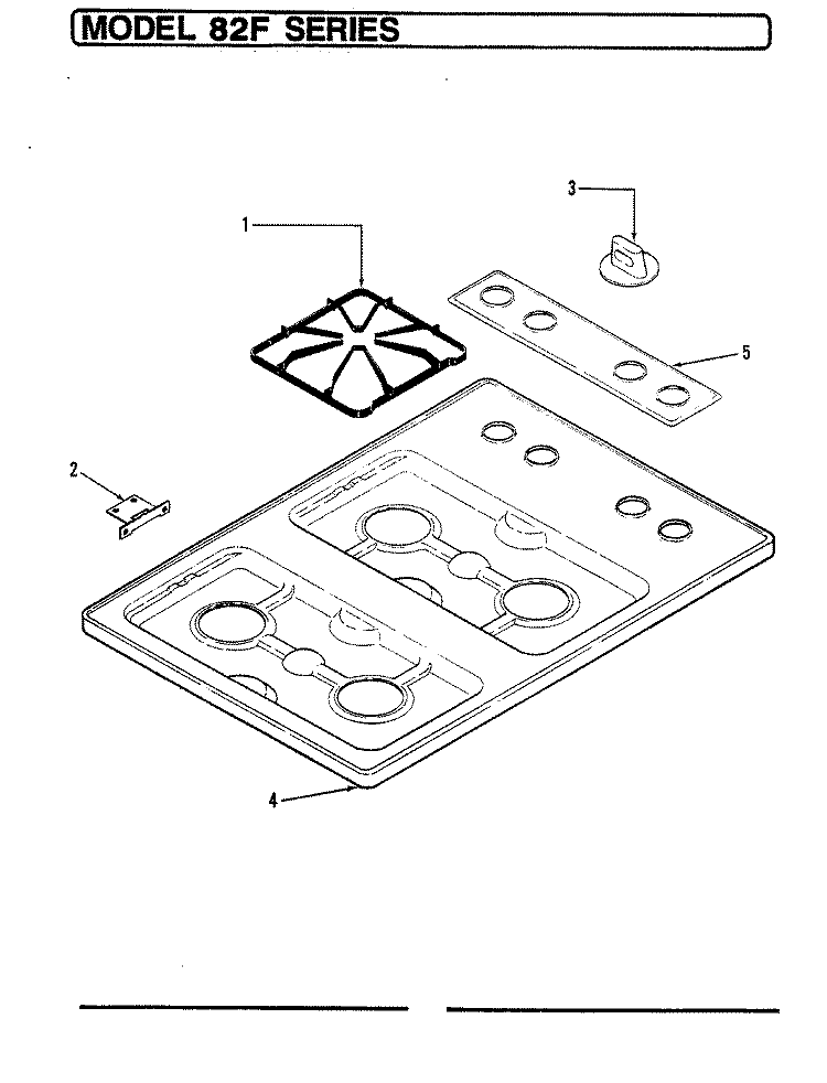 TOP ASSY. Diagram and Parts List for 82FA-12K  Magic Chef Cooktop