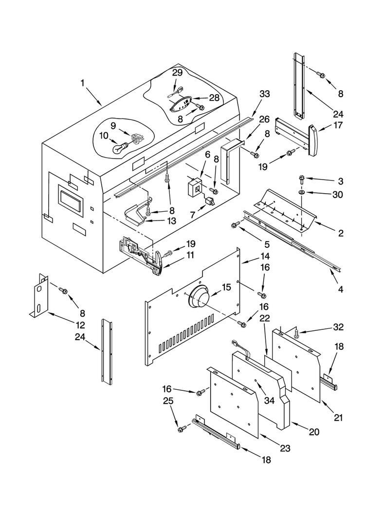 Freezer Liner Parts Diagram and Parts List for JB36CXFXRB00  Jenn-Air Refrigerator