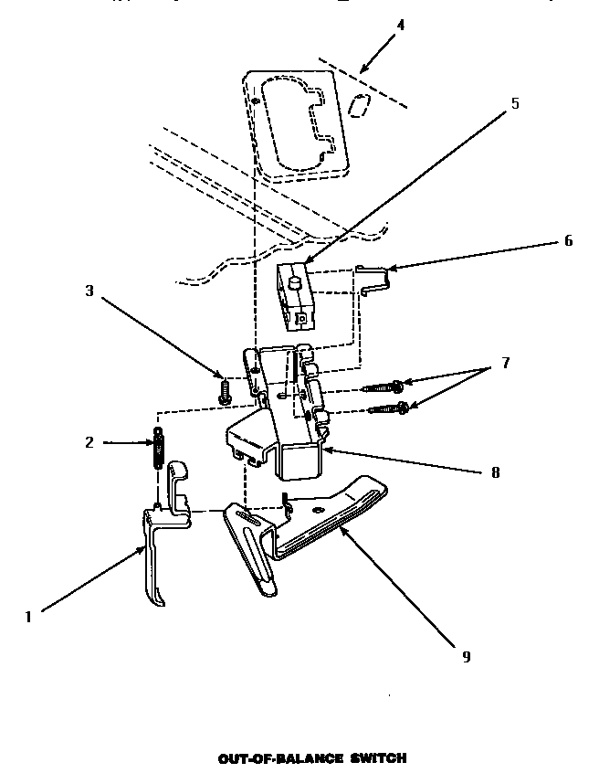 Out-of-balance Switch Diagram and Parts List for LW1000W P1177501WW Amana Washer