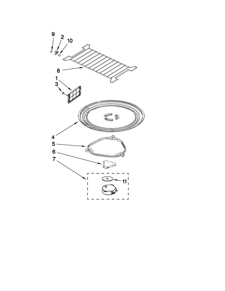 Turntable Parts Diagram and Parts List for AMV2174VAW3  Amana Microwave