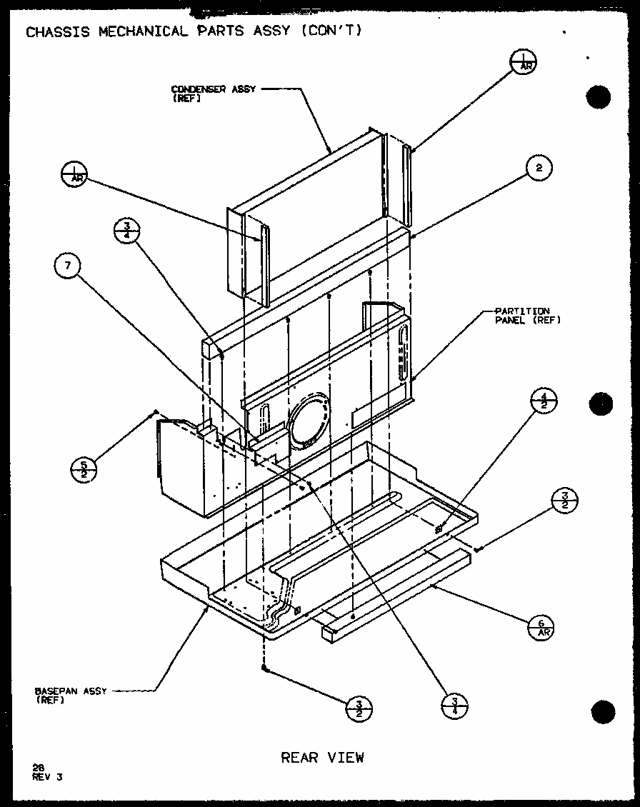 Chassis Mechanical Parts Assy (pth09300e/p9806808r) (pth09400e/p9806908r) (pth09300ec/p9811808r) (pth09400ec/p9872308r) Diagram and Parts List for PTH09400F P1102701R Amana Air Conditioner