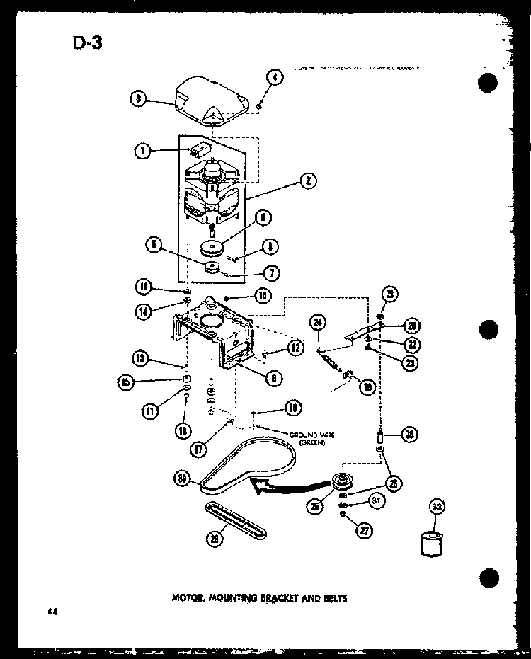 Motor Diagram and Parts List for TAA200 P75751-13W Amana Washer