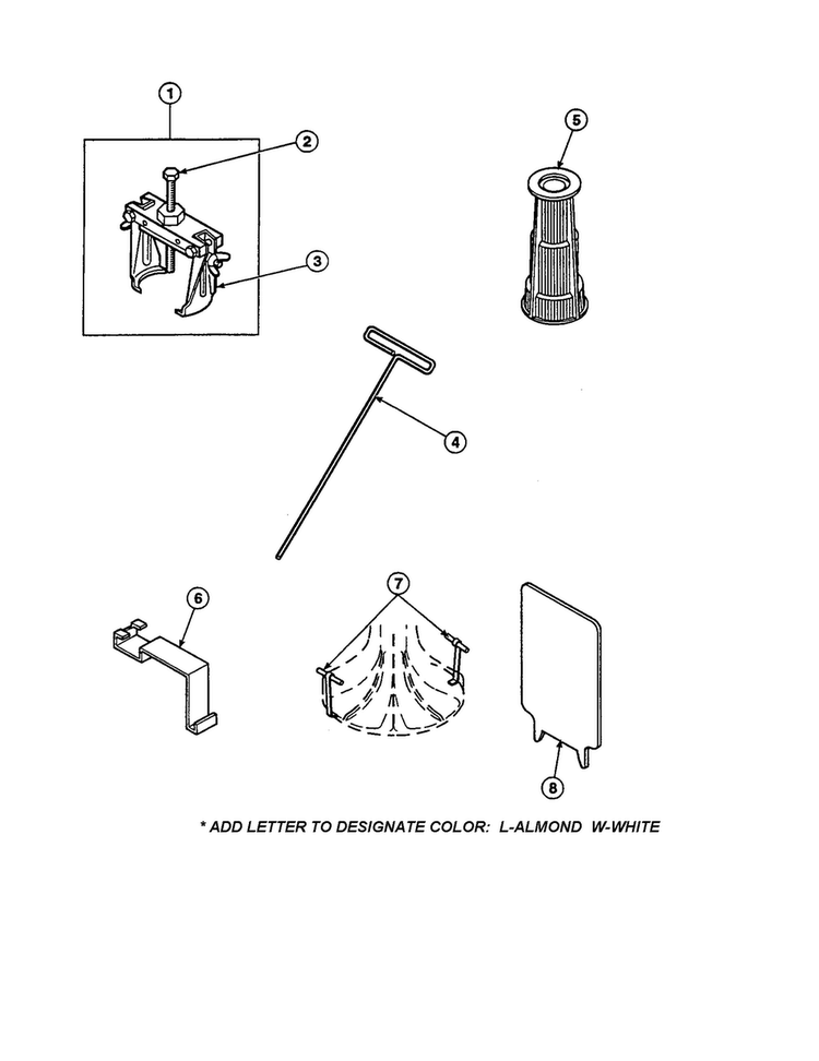 Seal And Switch Tools Diagram and Parts List for CW9203W3-PCW9203W3A  Amana Washer