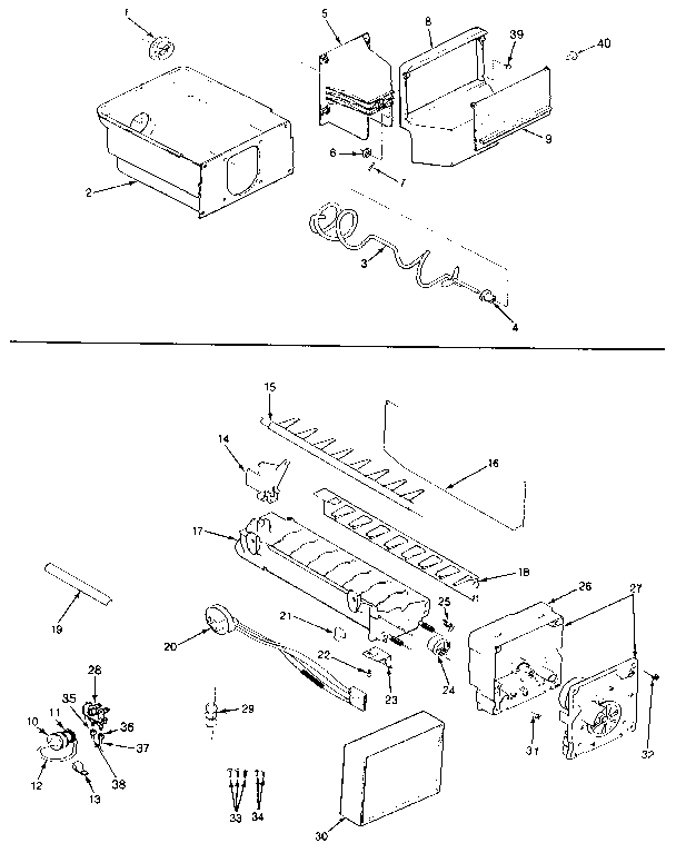 Ice Maker & Bin Diagram and Parts List for JRTD226LB-MAJ82A  Jenn-Air Refrigerator