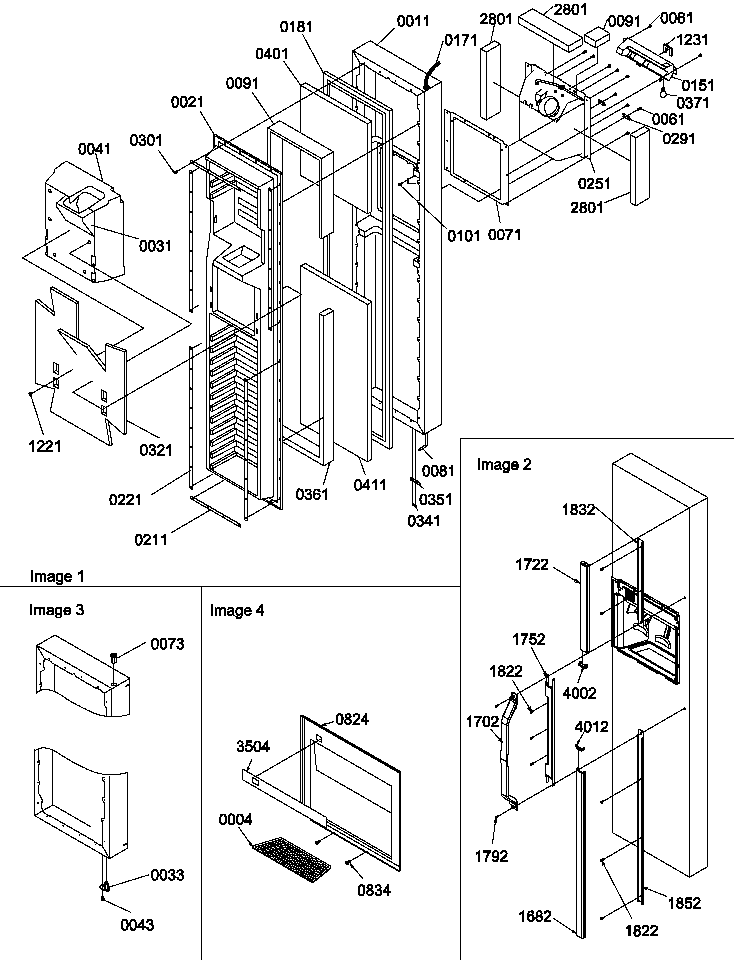 Fz Door Diagram and Parts List for SCD25TW-P1190422WW  Amana Refrigerator