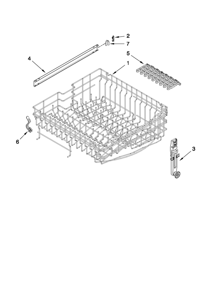 Upper Rack And Track Parts Diagram and Parts List for MDBH969AWB5  Maytag Dishwasher