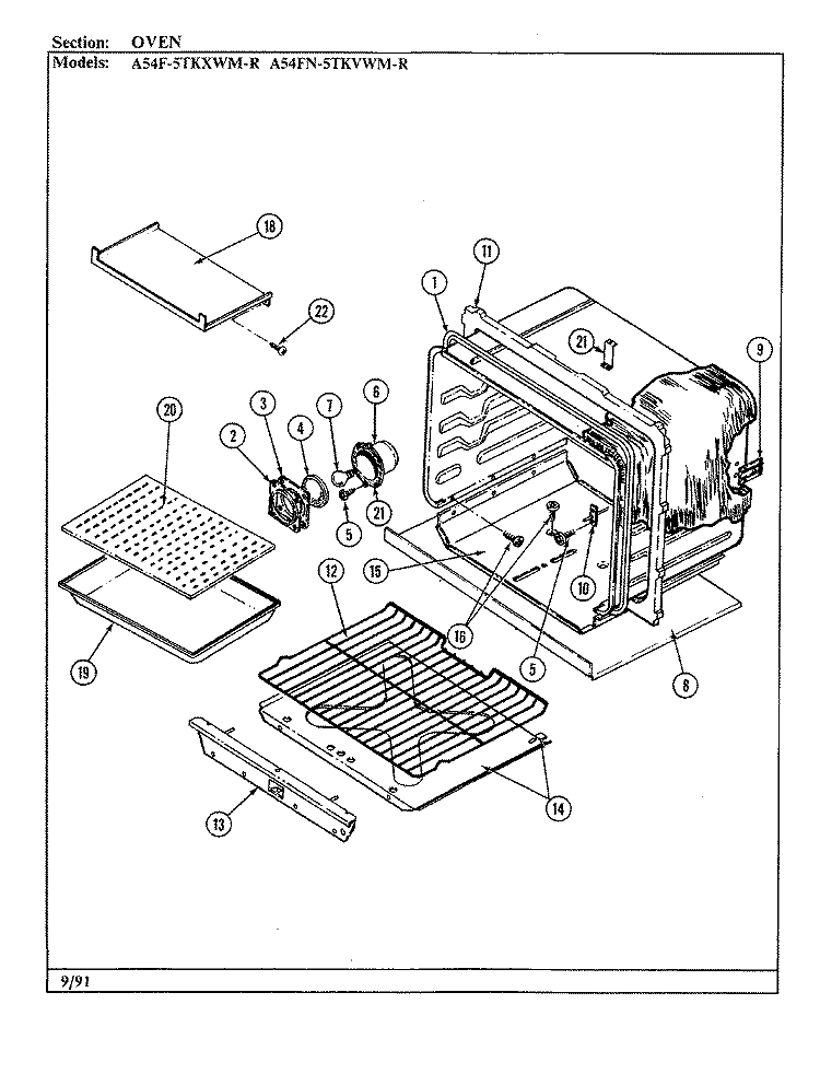 CONTROL SYSTEM Diagram and Parts List for A54FN-5TKVWM-R  Admiral Microwave Oven Combo