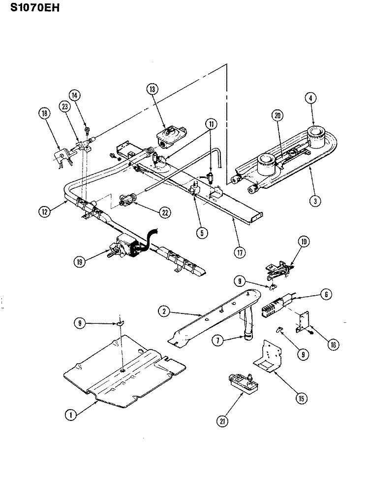 CONTROL SYSTEM Diagram and Parts List for S1070EH-KZ  Admiral Range