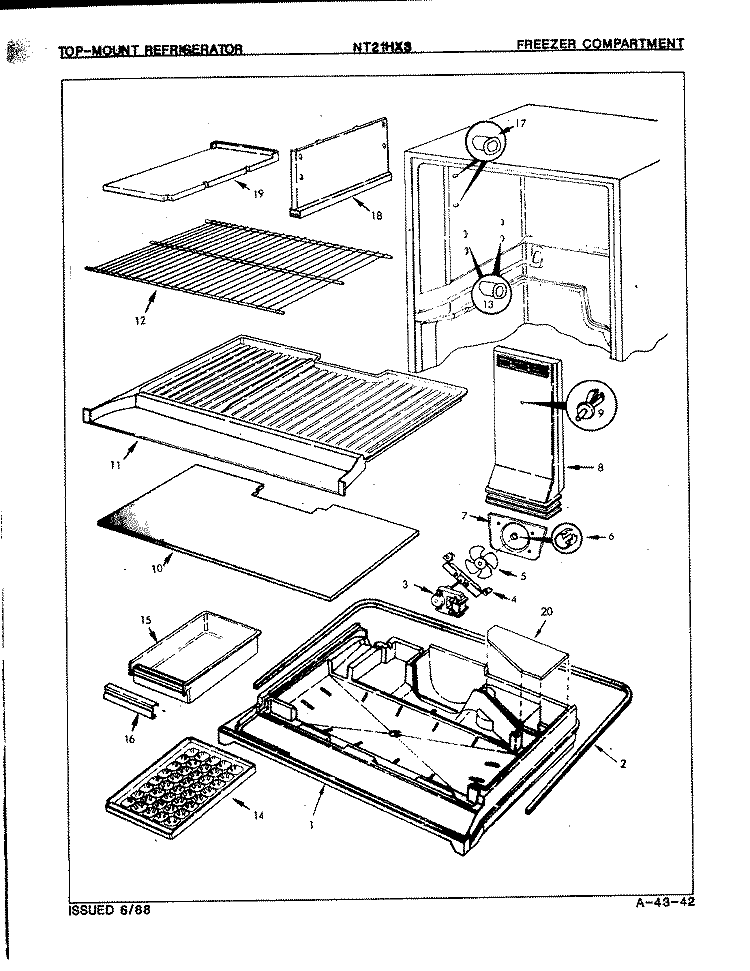 FREEZER COMPARTMENT Diagram and Parts List for NT21HX3 8D04A Maytag Refrigerator