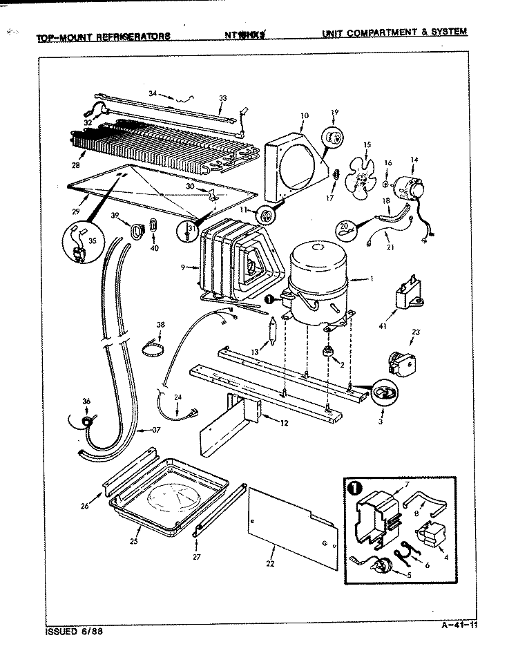 UNIT COMPARTMENT & SYSTEM Diagram and Parts List for NT15HX3 8D01A Maytag Refrigerator