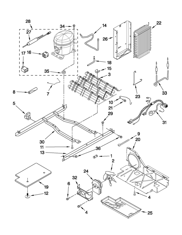 Unit Parts Diagram and Parts List for CS22CFXTS05  Crosley Refrigerator