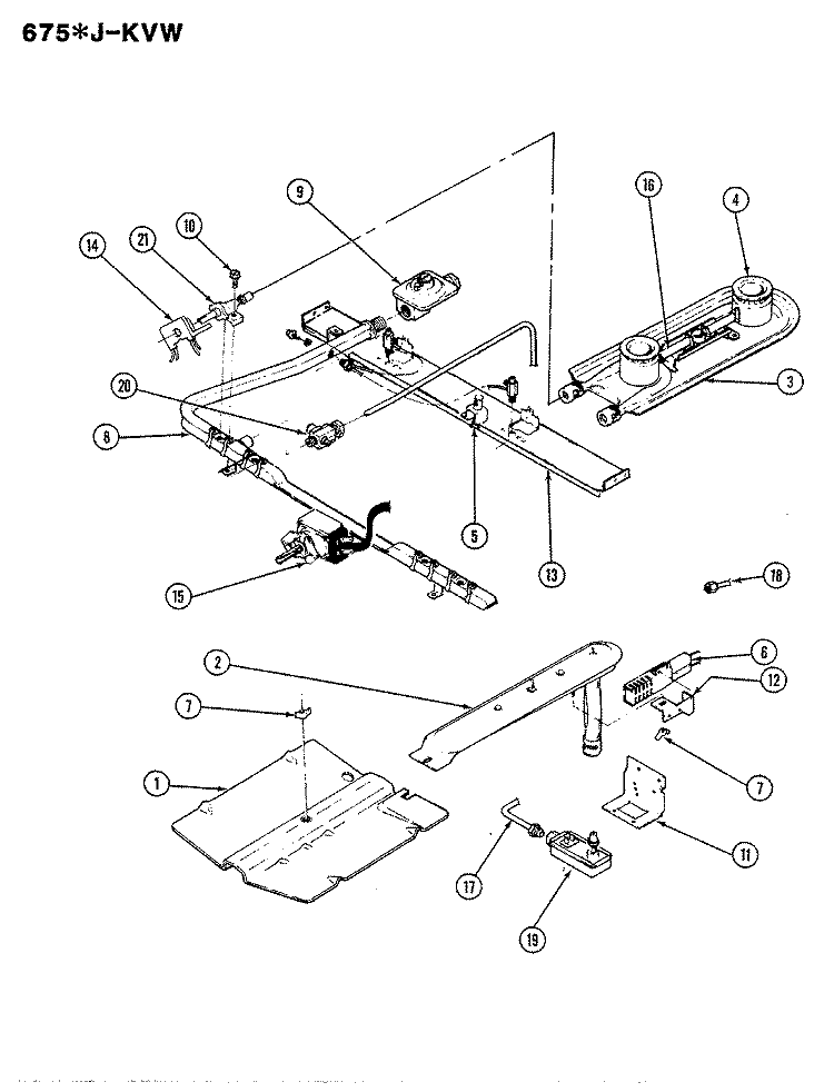 CONTROL SYSTEM Diagram and Parts List for 675AJ-KVW  Admiral Range