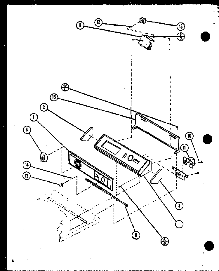 Control Panel Diagram and Parts List for CE3402L P1118309WL Amana Dryer