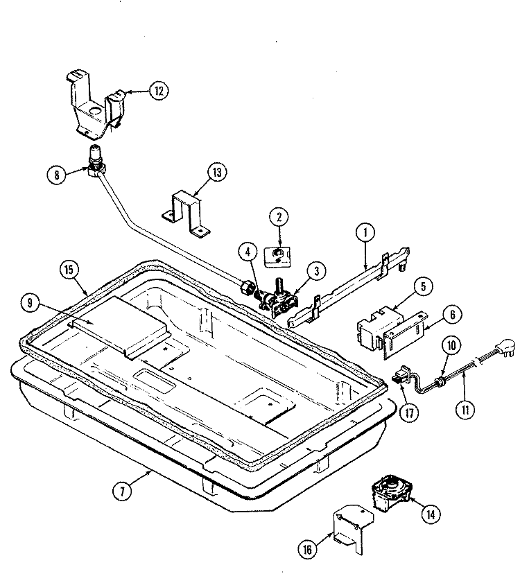 BODY (A8241RT - L) Diagram and Parts List for A8241RT-L  Admiral Cooktop
