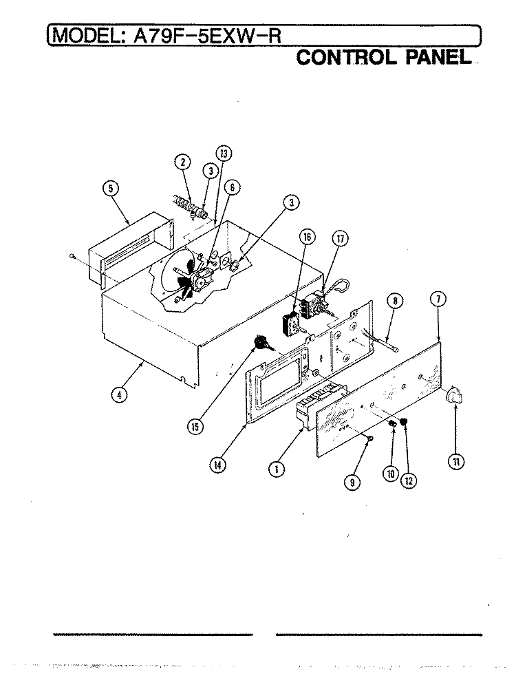 CONTROL PANEL Diagram and Parts List for A79F-5EXW-R  Admiral Wall Oven