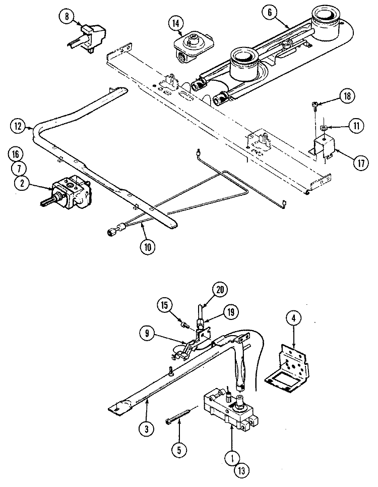 CONTROL SYSTEM Diagram and Parts List for A3110PRALT  Admiral Range