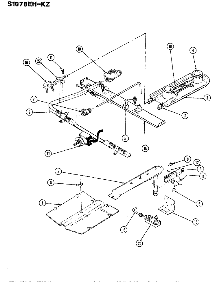 CONTROL SYSTEM Diagram and Parts List for S1078EH-KZ  Admiral Range