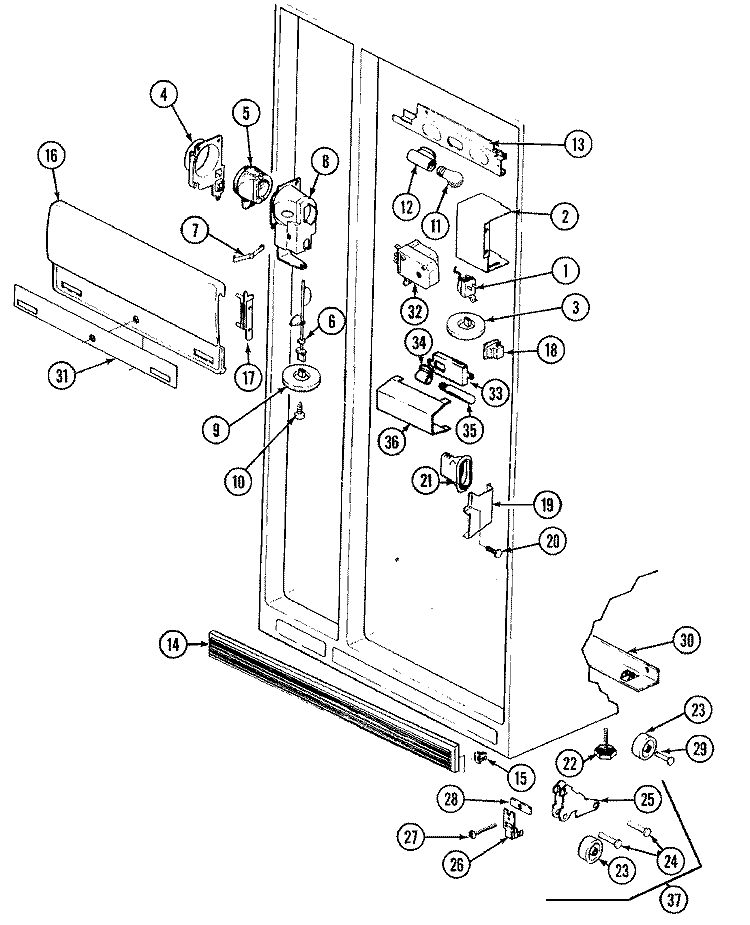 FRESH FOOD COMPARTMENT Diagram and Parts List for JRS228W  Jenn-Air Refrigerator