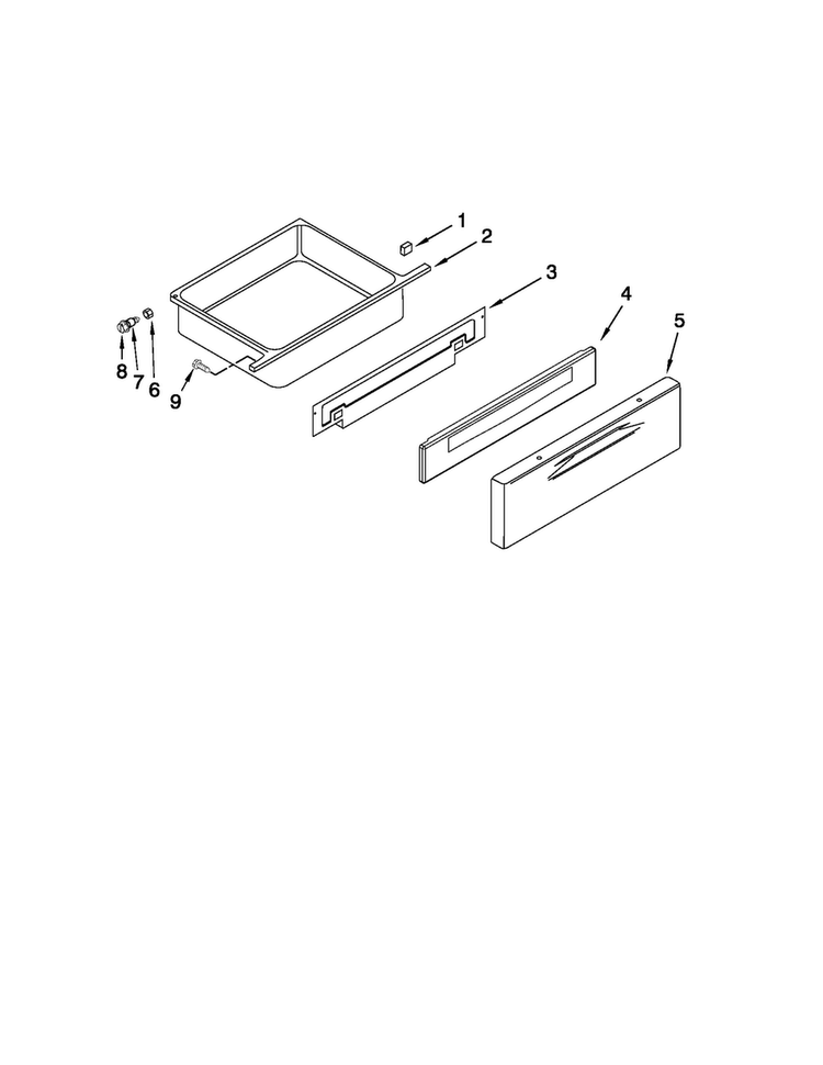 Drawer Parts Diagram and Parts List for JDR8880RDB1  Jenn-Air Range