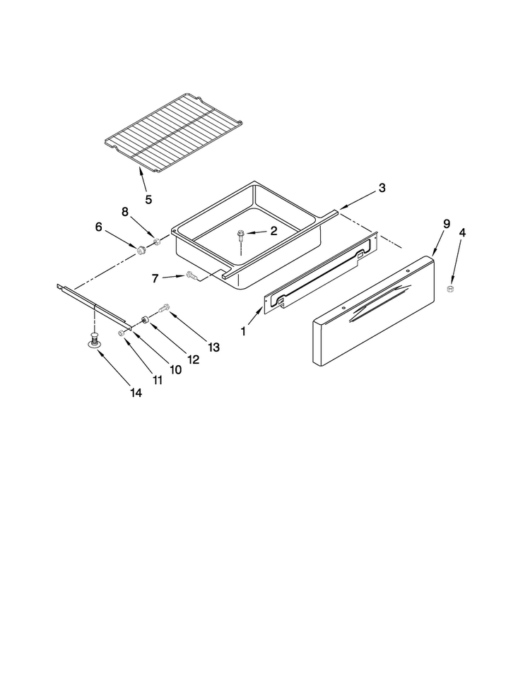 Drawer And Rack Parts Diagram and Parts List for MER8875WW1  Maytag Range