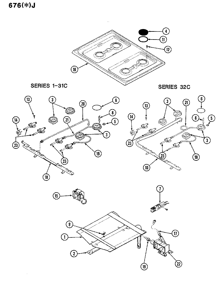CONTROL SYSTEM Diagram and Parts List for 676AJ-KSVW  Admiral Range