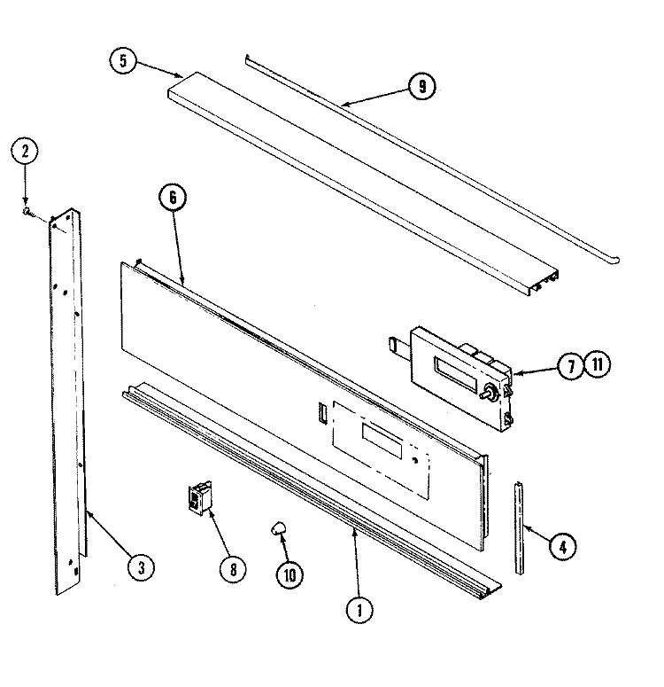 CONTROL PANEL Diagram and Parts List for A9875VRV  Admiral Wall Oven