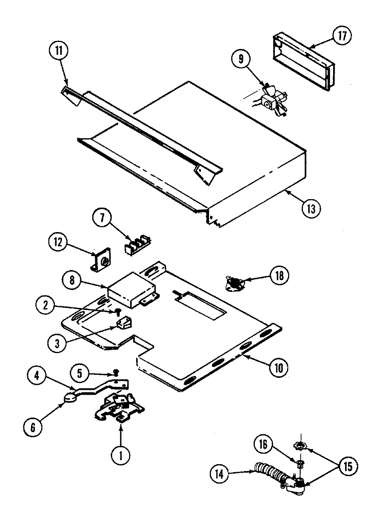 INTERNAL CONTROLS Diagram and Parts List for A9875VRV  Admiral Wall Oven