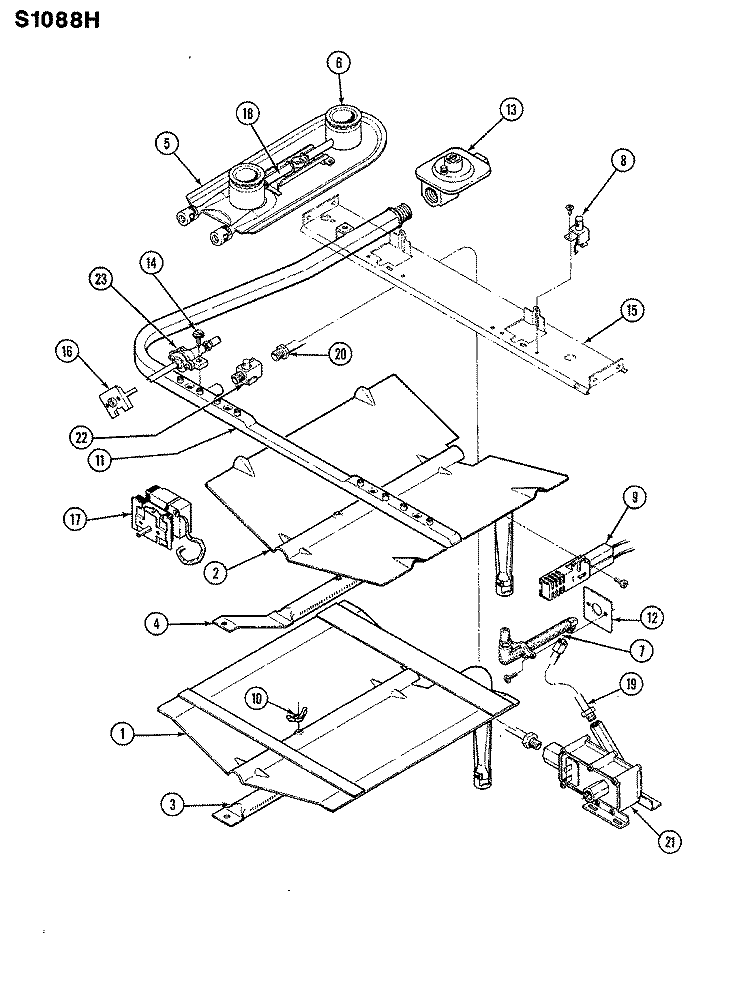 CONTROL SYSTEM Diagram and Parts List for S1088H-CKZW  Admiral Range