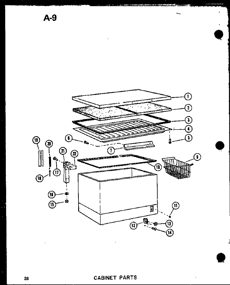 CABINET PARTS Diagram and Parts List for EC7 P6031847W Amana Freezer
