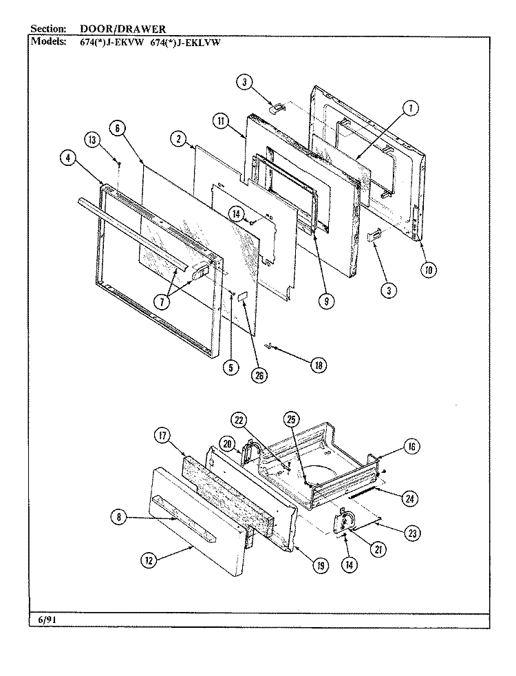 CONTROL SYSTEM Diagram and Parts List for 674AJ-EKVW  Admiral Range