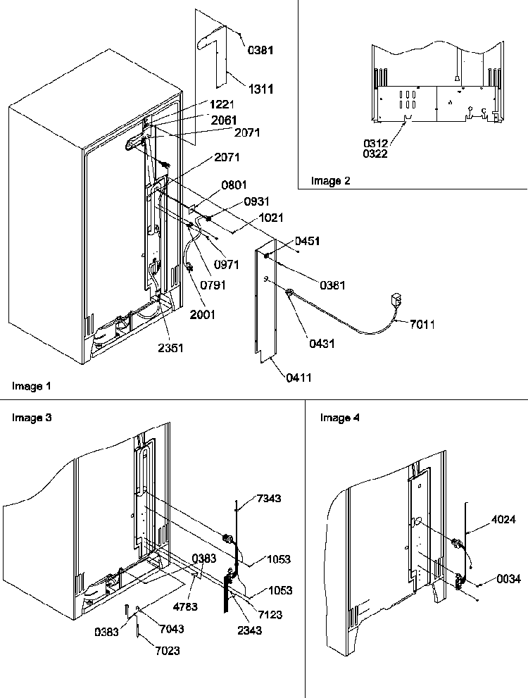 Cabinet Back Diagram and Parts List for SR520SW-P1183002WW  Amana Refrigerator