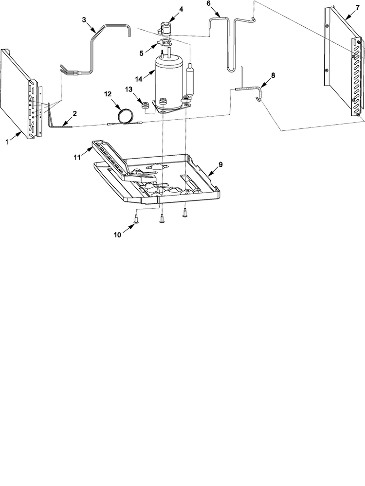 Sealed System Diagram and Parts List for AAC081SRA-PAAC081SRB0  Amana Air Conditioner