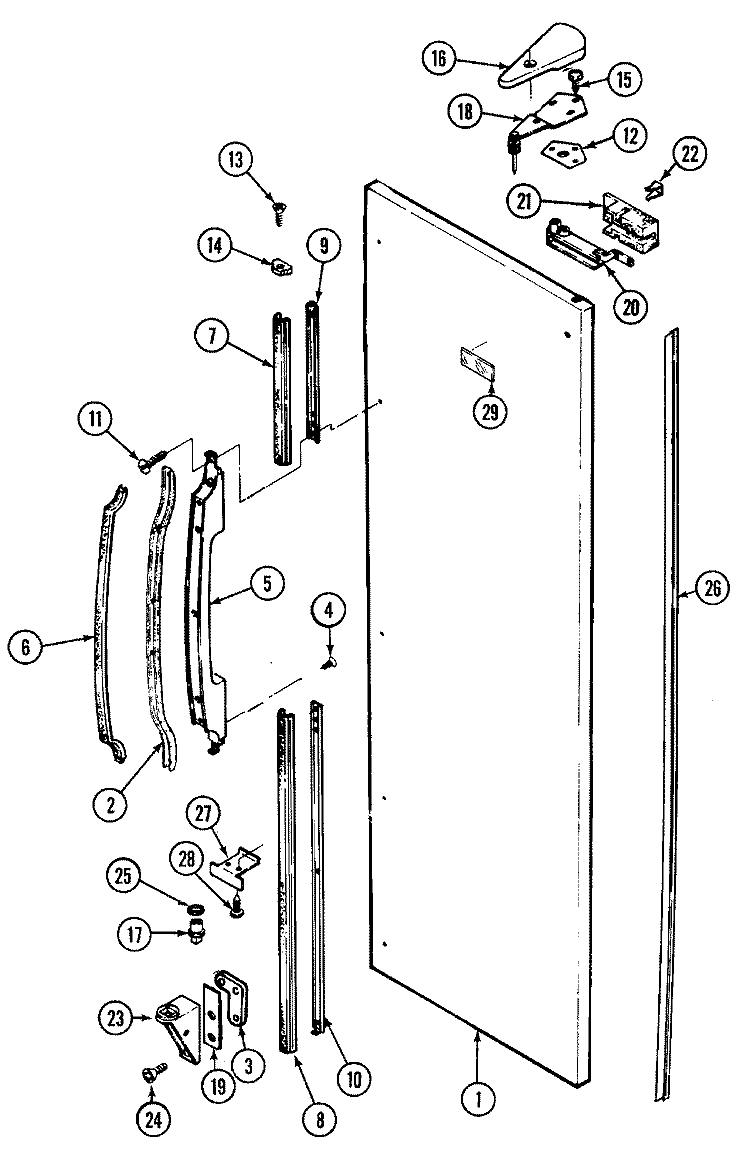 FRESH FOOD OUTER DOOR Diagram and Parts List for RSD2200DAE  Maytag Refrigerator