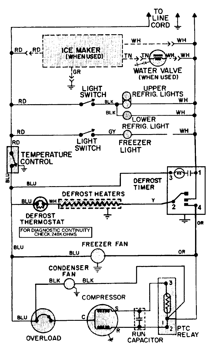 WIRING INFORMATION Diagram and Parts List for RSD2200DAE  Maytag Refrigerator