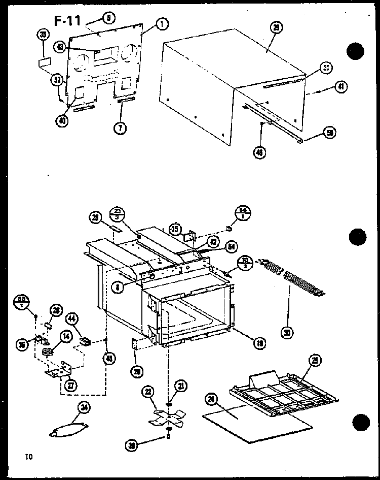 Cabinet Parts Diagram and Parts List for RC-10SD P75750-2M Amana Microwave