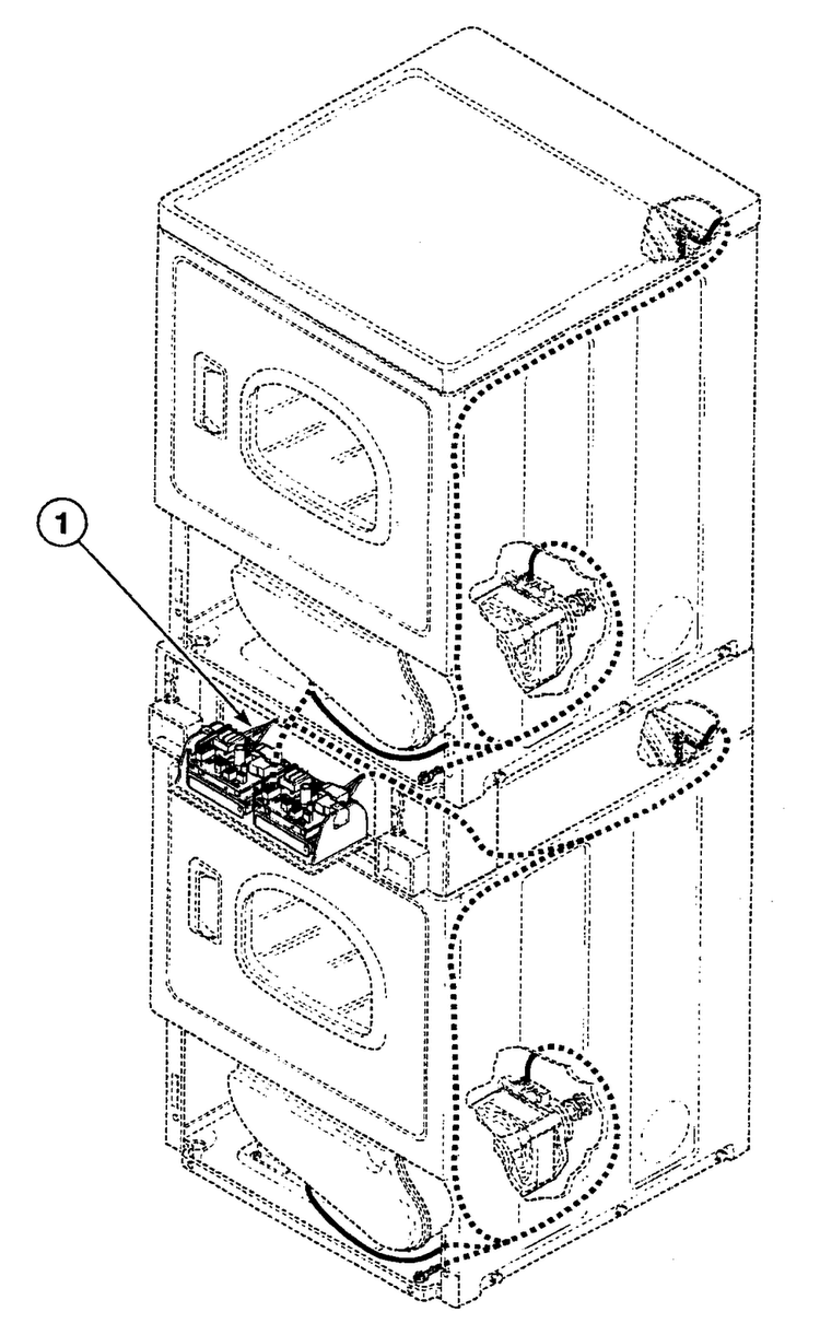 Harnesses 1 Diagram and Parts List for SSEH07QJ1500  Speed Queen Dryer