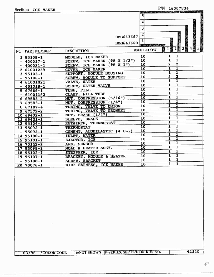 Ice Maker Page 2 Diagram and Parts List for HMG-641670  Admiral Refrigerator