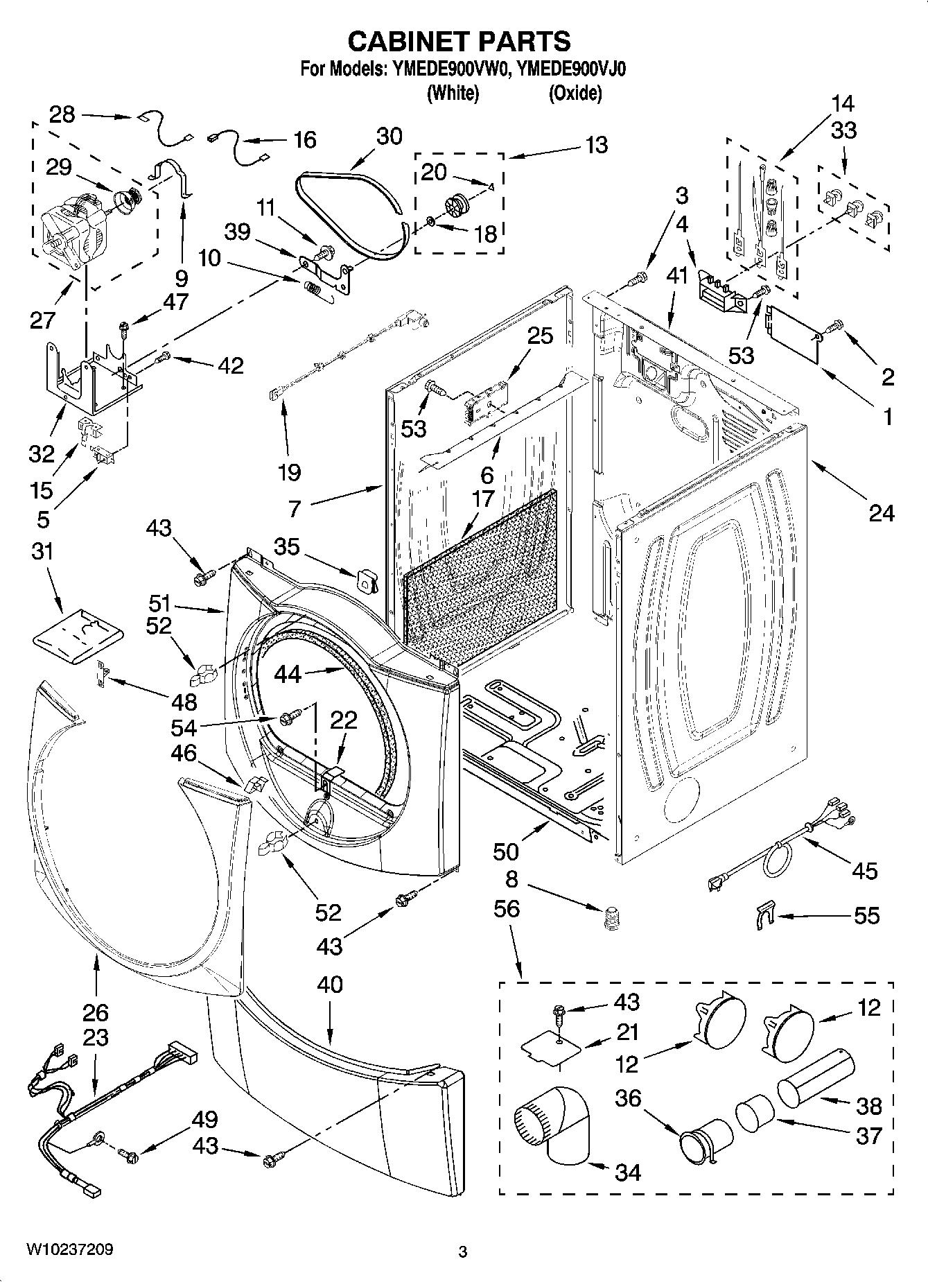 02 - CABINET PARTS Diagram and Parts List for YMEDE900VW0  Maytag Dryer