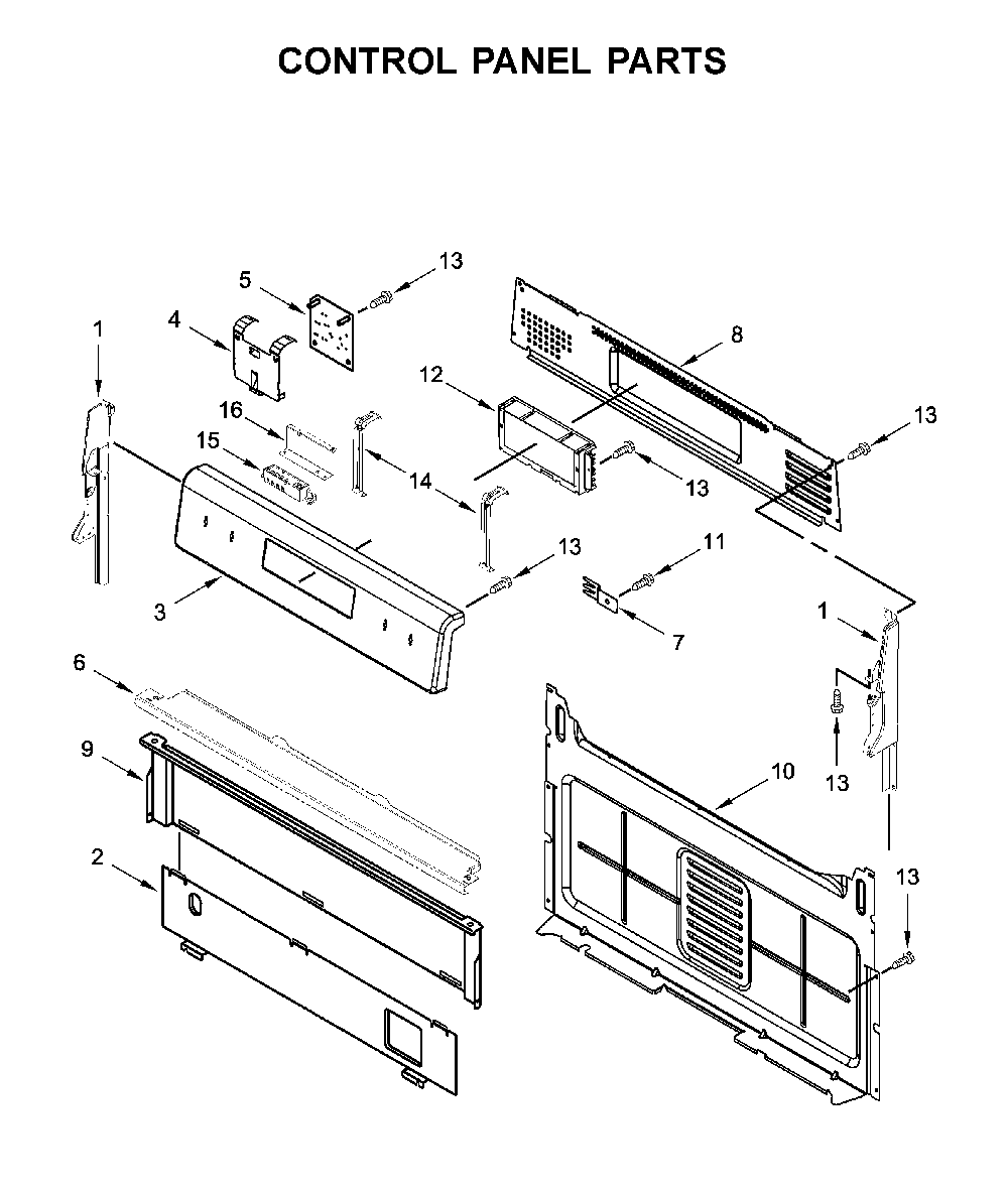 Control panel parts Diagram and Parts List for MGR6600FW2  Maytag Range