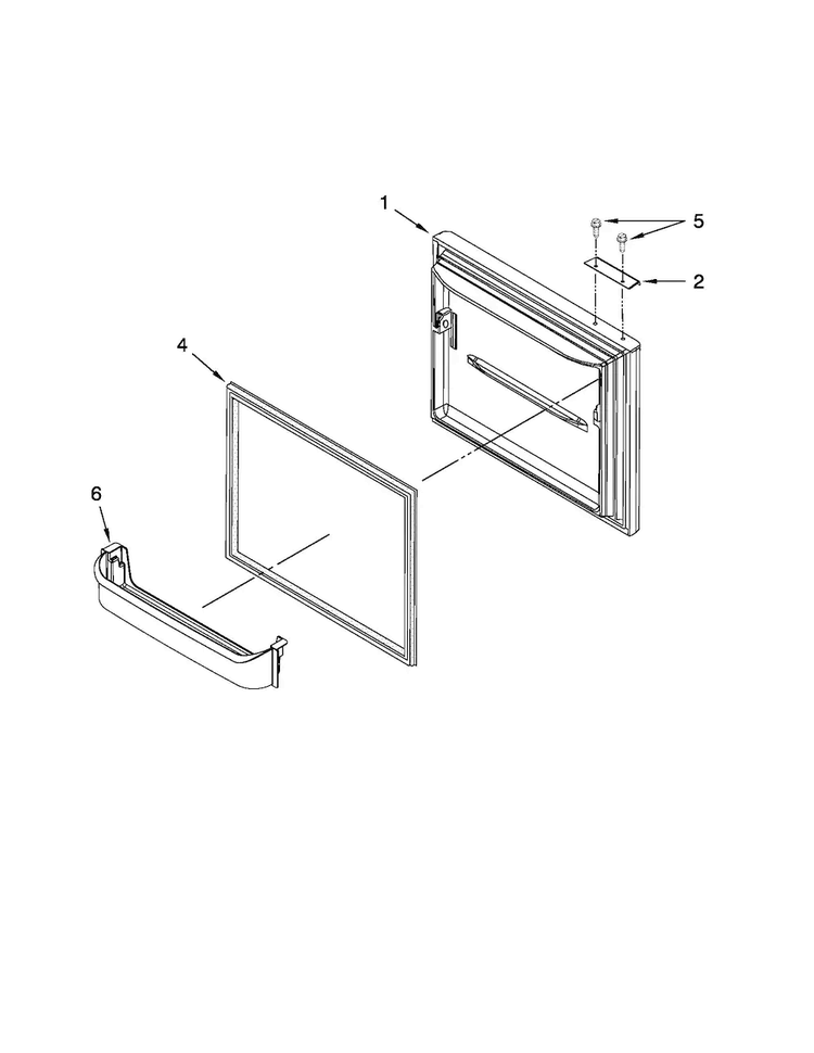 Freezer Door Parts Diagram and Parts List for ABB1921WEW1  Amana Refrigerator
